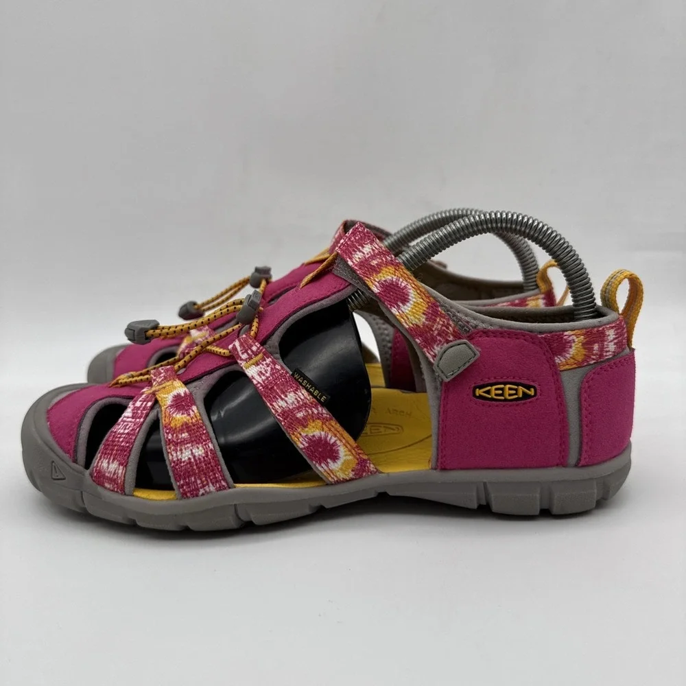 Keen Hiking Sandals Youth 7 Seacamp II CNX Pink Hook & Loop Tie Dye 1026320